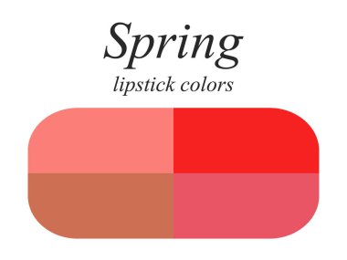Stok vektör mevsimsel renk analizi paleti kadın görünüm bahar türü için. Bahar tipi için ruj renkleri. 