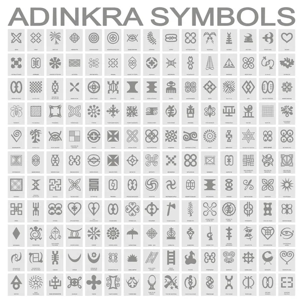 Conjunto Ícones Monocromáticos Com Símbolos Adinkra Para Seu Design —  Vetores de Stock