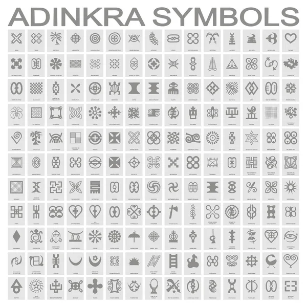 Tasarımınız için adinkra sembolleri bulunan tek renkli simgeler kümesi