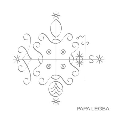 veve vodoo sembolü Papa Legba ile vektör simgesi
