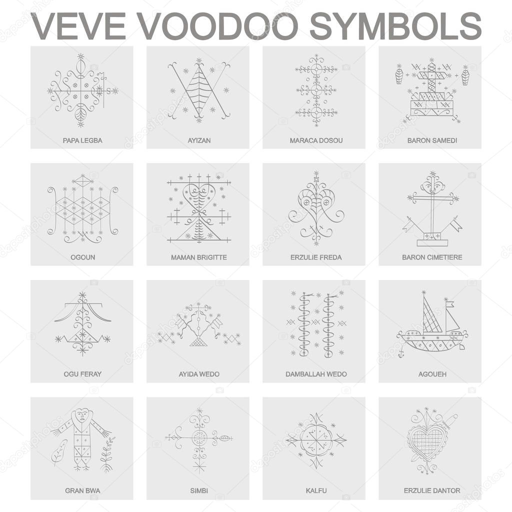 Vector icon with veve voodoo symbols