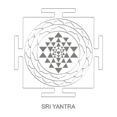 Sri Yantra Hinduizm sembolü ile vektör simgesi 