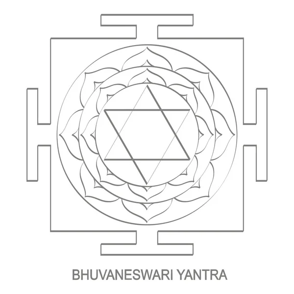 Icône Vectorielle Avec Bhuvaneswari Yantra Symbole Hindouisme — Image vectorielle