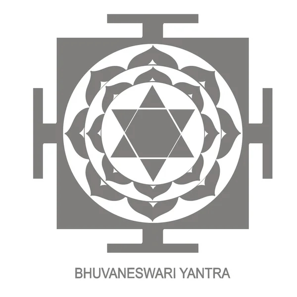 Ícone Vetor Com Símbolo Hinduísmo Bhuvaneswari Yantra — Vetor de Stock