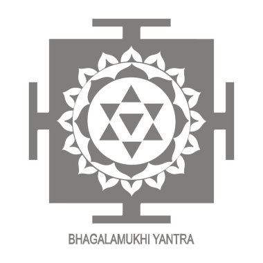 Vector icon with Bhagalamukhi Yantra Hinduism symbol clipart