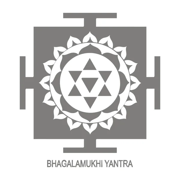 Icône Vectorielle Avec Symbole Hindouisme Bhagalamukhi Yantra — Image vectorielle