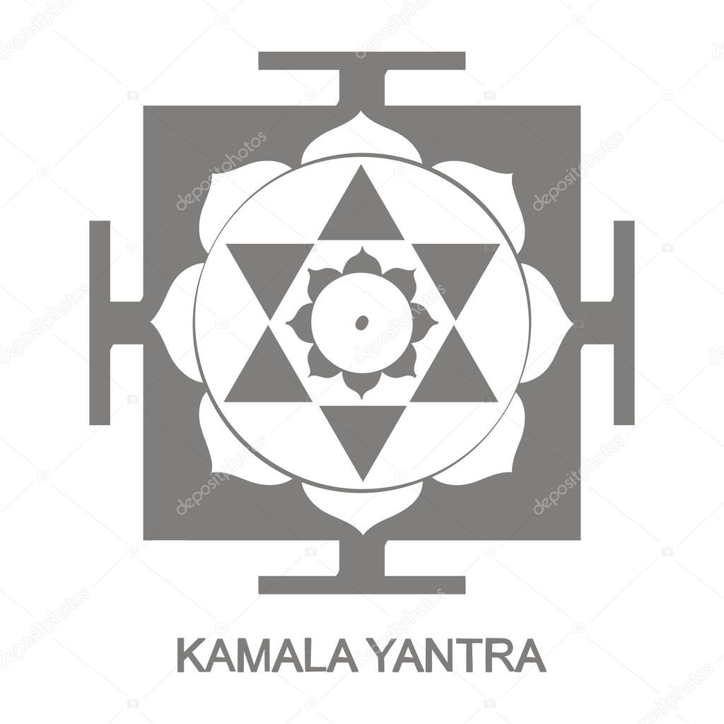 Vector icon with Kamala Yantra Hinduism symbol