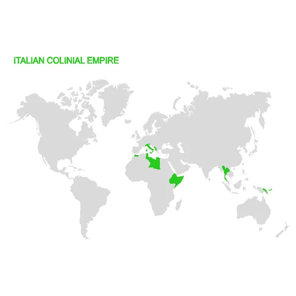 Vector Mapa Del Mundo Con Imperio Colonial Italiano — Vector de stock