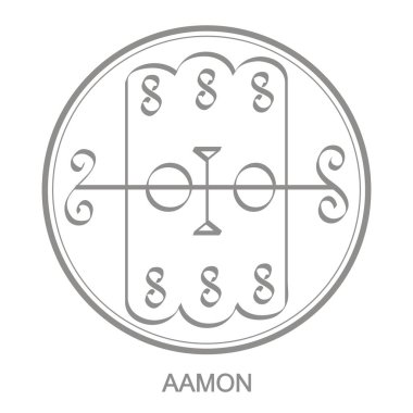 Vector icon with symbol of demon Aamon  Sigil of Demon Aamon clipart