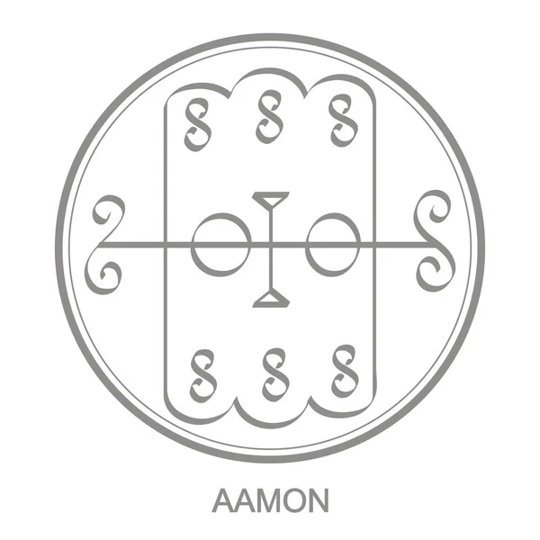 Icona Vettoriale Con Simbolo Del Demone Aamon Sigillo Del Demone — Vettoriale Stock