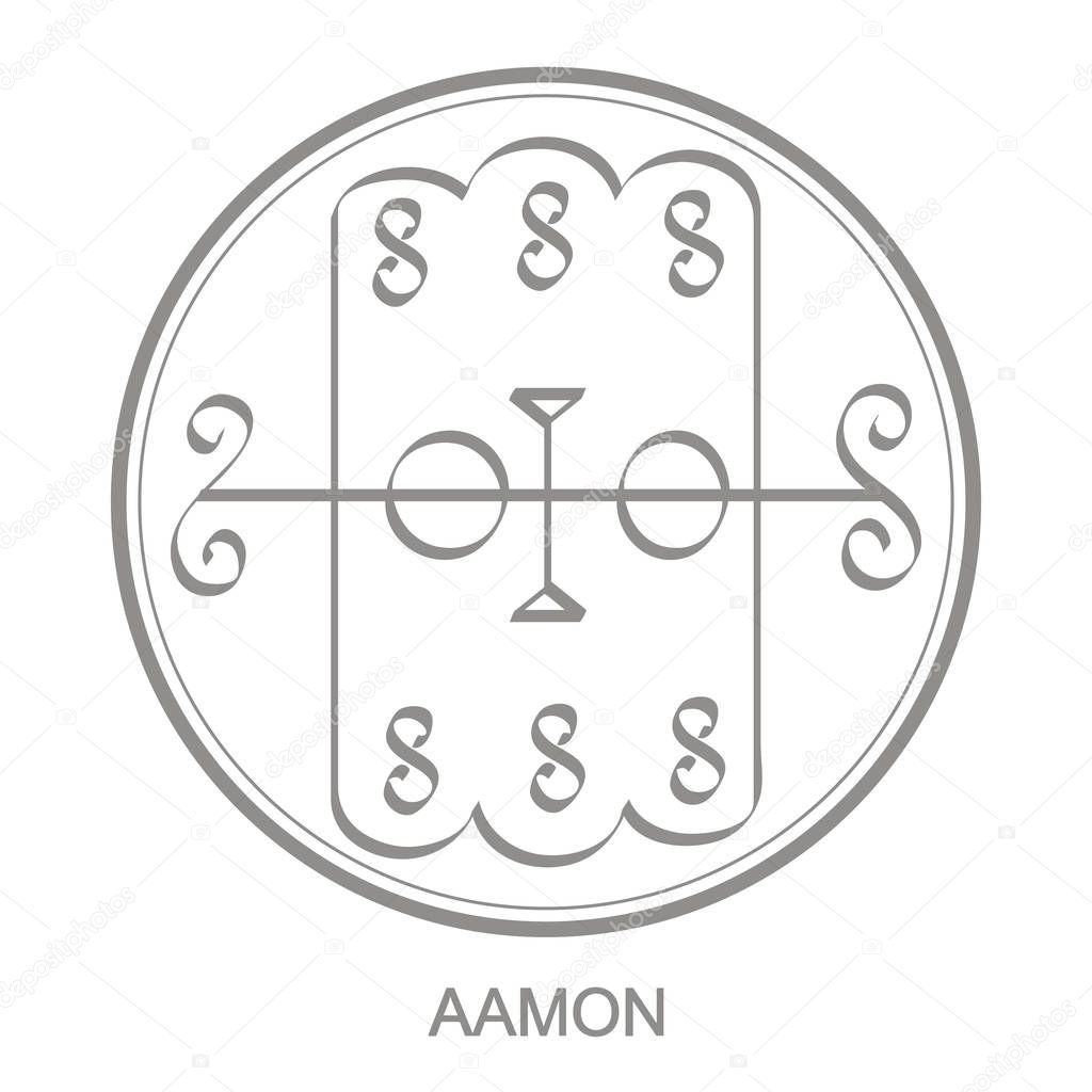 Vector icon with symbol of demon Aamon  Sigil of Demon Aamon