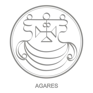 Demon Agares iblis Agares Sigil sembolü ile Vektör simgesi
