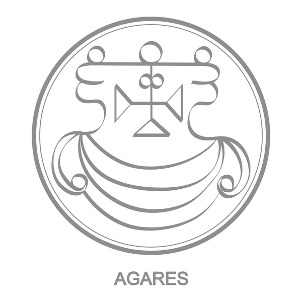 Icono Vectorial Con Símbolo Demonios Agares Sigil Demon Agares — Vector de stock