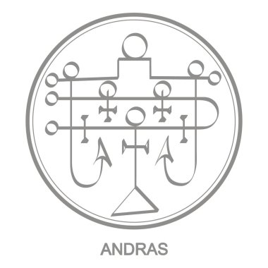 Vector icon with symbol of demon Andras Sigil of Demon Andras clipart