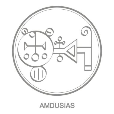 Vector icon with symbol of demon Amdusias  Sigil of Demon Amdusias clipart
