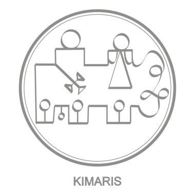 Vector icon with symbol of demon Kimaris Sigil of Demon Kimaris clipart