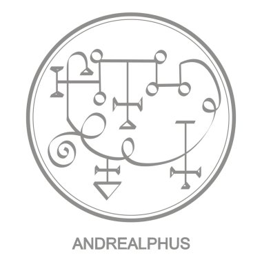 Vector icon with symbol of demon Andrealphus Sigil of Demon Andrealphus clipart