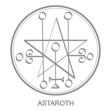 Vector icon with symbol of demon Astaroth. Sigil of Demon Astaroth clipart