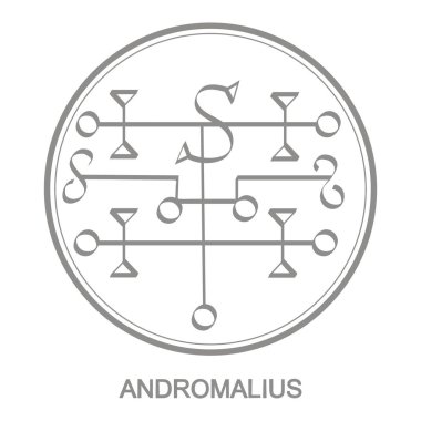 Vector icon with symbol of demon Andromalius. Sigil of Demon Andromalius clipart