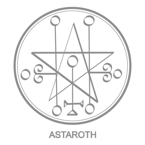 Icono Vectorial Con Símbolo Del Demonio Astaroth Sigil Demon Astaroth — Vector de stock