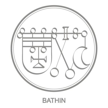 Demon Bathin iblis Bathin Sigil sembolü ile Vektör simgesi
