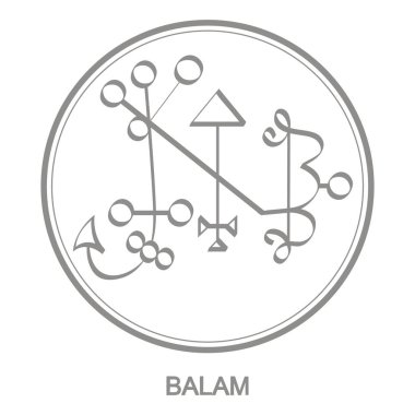 Vector icon with symbol of demon Balam Sigil of Demon Balam clipart