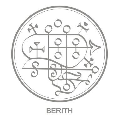 Vector icon with symbol of demon Berith. Sigil of Demon Berith clipart