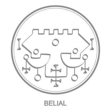 İblis Belial sembolü ile Vektör simgesi. Şeytan Belial'in Sigil'i