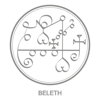 Şeytan Beleth sembolü ile Vektör simgesi. Şeytan Beleth'li Sigil