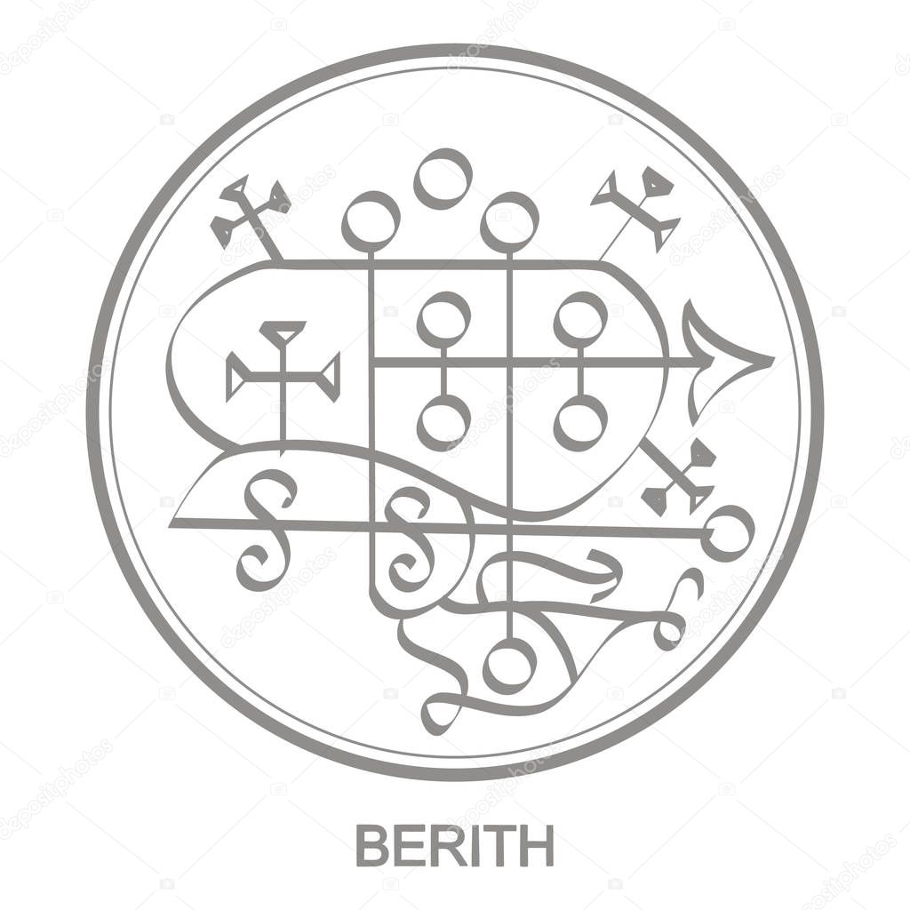 Vector icon with symbol of demon Berith. Sigil of Demon Berith