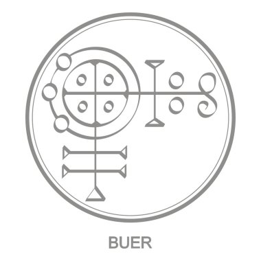Şeytan Buer sembolü ile Vektör simgesi. Şeytan Buer'in Sigil'i