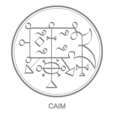 Şeytan Caim sembolü ile Vektör simgesi. Şeytan Caim'in Sigil'i