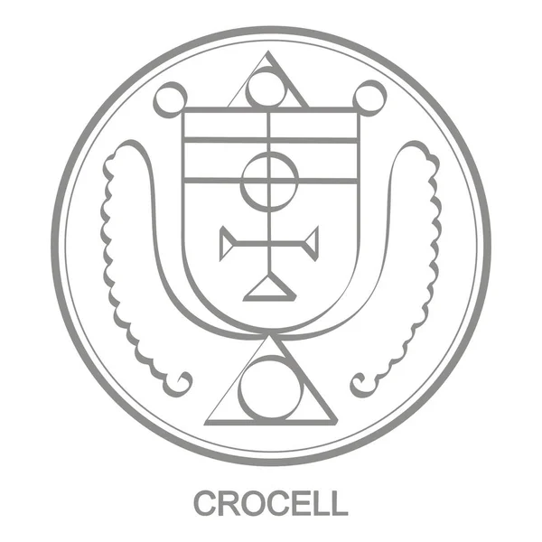 Icono Vectorial Con Símbolo Del Demonio Crocell Sigil Demon Crocell — Vector de stock