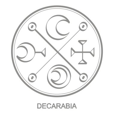 Vector icon with symbol of demon Decarabia. Sigil of Demon Decarabia clipart