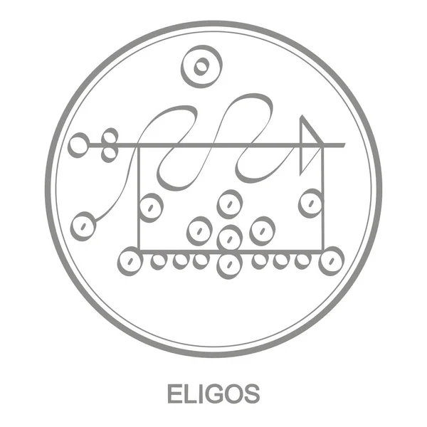 Ícone Vetorial Com Símbolo Demônio Eligos Sinal Eligos Demônio — Vetor de Stock