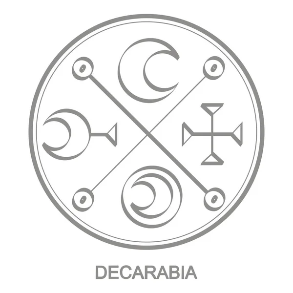 Icono Vectorial Con Símbolo Del Demonio Decarabia Sigil Demon Decarabia — Vector de stock