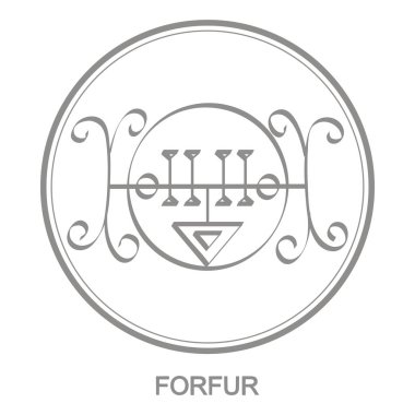 Vector icon with symbol of demon Forfur. Sigil of Demon Forfur clipart