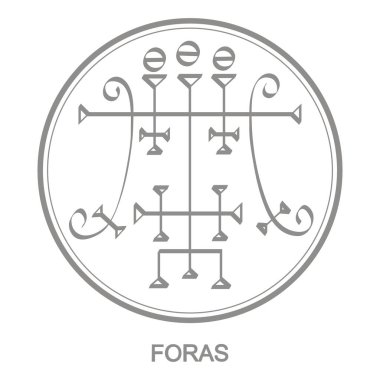 Şeytan Foras sembolü ile Vektör simgesi. Şeytan Foras'Lı Sigil