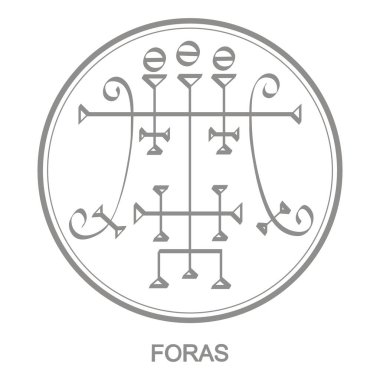 Vector icon with symbol of demon Foras. Sigil of Demon Foras clipart