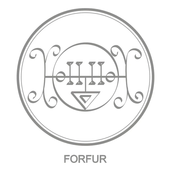 Icono Vectorial Con Símbolo Del Demonio Forfur Sigil Demon Forfur — Vector de stock