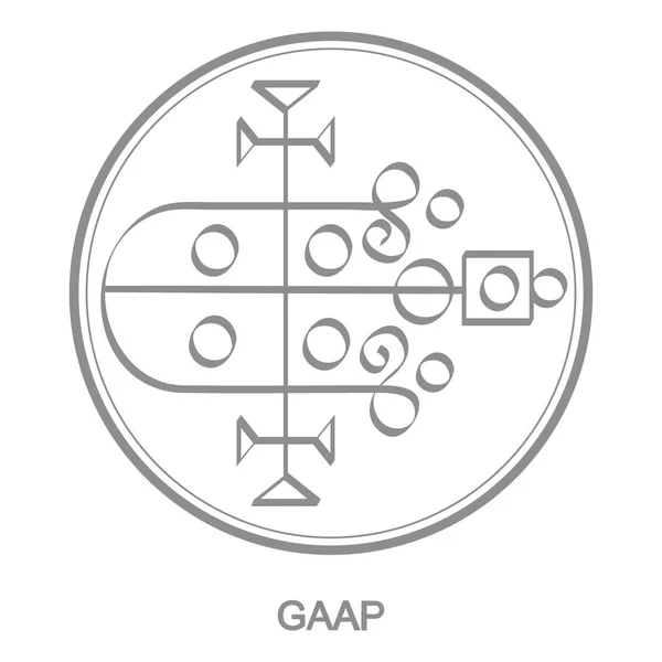 Icono Vectorial Con Símbolo Gaap Demonio Sigil Demon Gaap — Vector de stock