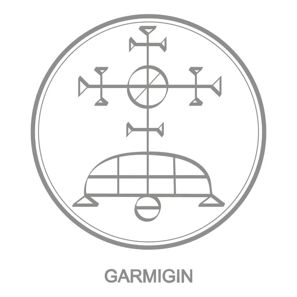 Icono Vectorial Con Símbolo Del Demonio Garmigin Sigil Demon Garmigin — Archivo Imágenes Vectoriales