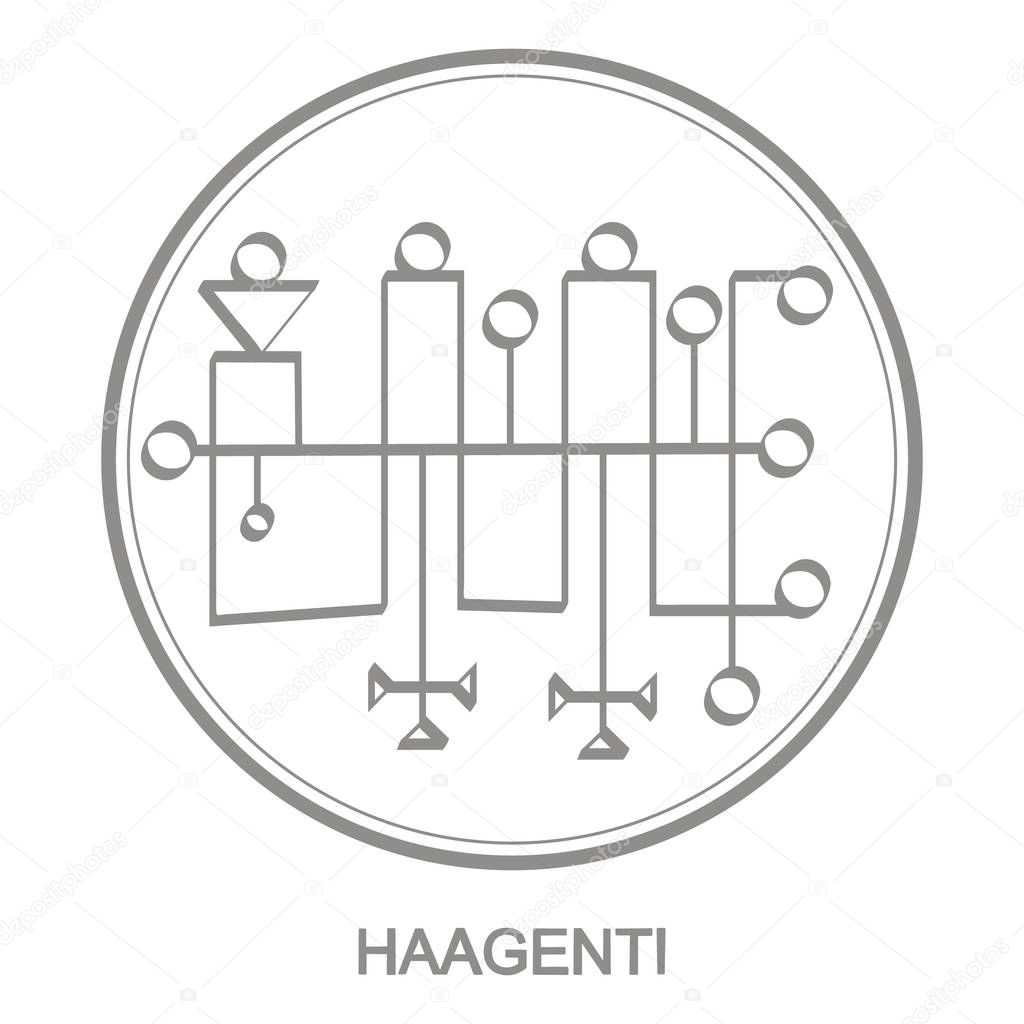Vector icon with symbol of demon Haagenti. Sigil of Demon Haagenti