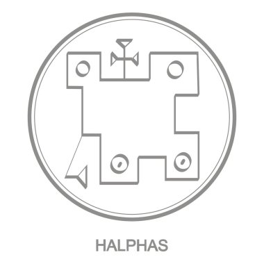 Vector icon with symbol of demon Halphas. Sigil of Demon Halphas clipart