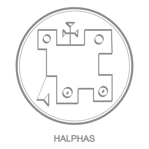 Icono Vectorial Con Símbolo Del Demonio Halphas Sigil Demon Halphas — Archivo Imágenes Vectoriales