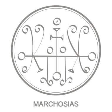  Vector icon with symbol of demon Marchosias. Sigil of Demon Marchosias clipart
