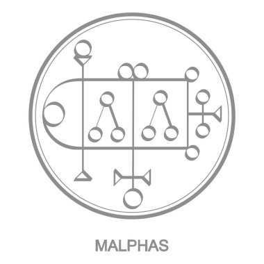 Vector icon with symbol of demon Malphas. Sigil of Demon Malphas clipart
