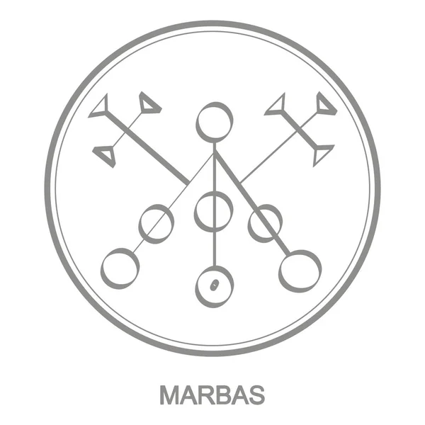 Icono Vectorial Con Símbolo Del Demonio Marbas Sigil Demon Marbas — Vector de stock