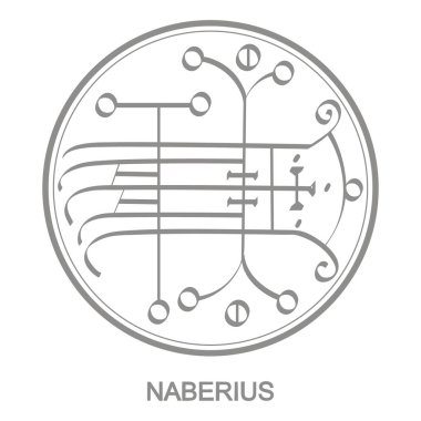 Şeytan Naberius sembolü ile Vektör simgesi. Şeytan Naberius'un Sigil'i