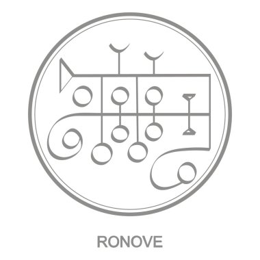 Vector icon with symbol of demon Ronove. Sigil of Demon Ronove clipart